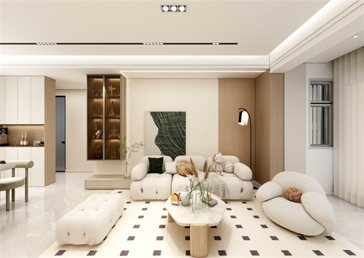 中?！ぞ砰?135平米現(xiàn)代奶油風(fēng)效果圖