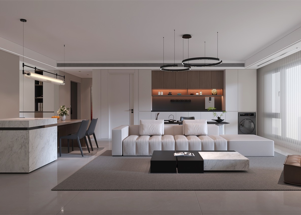 中恒央御143㎡ | 大橫廳+客餐一體+開放書房，他家這通透感絕了！